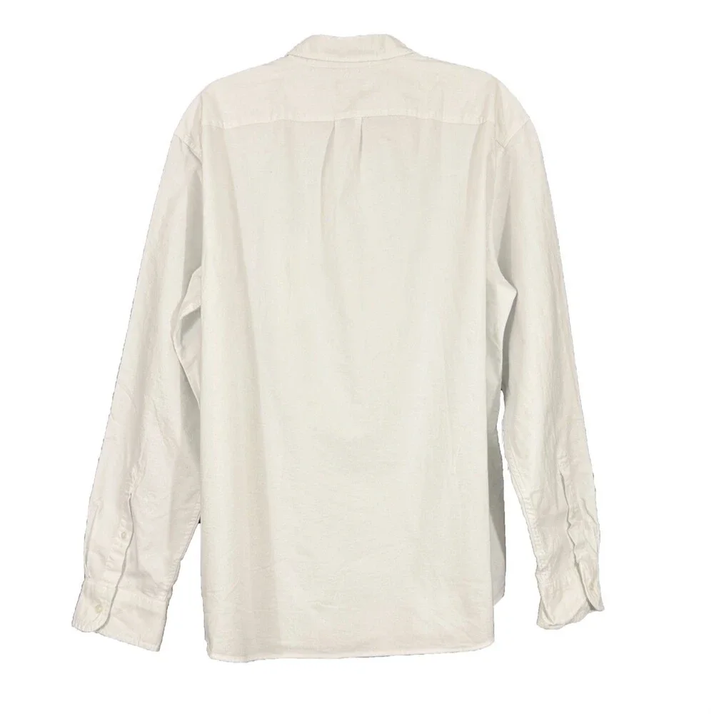 J.CREW Men's Slim Flex Oxford Shirt XXL White Long Sleeve Cotton NEW B85